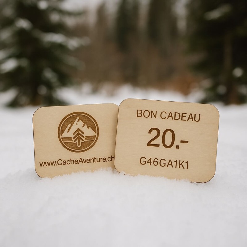 Carte cadeau géocaching en bois – CacheAventure