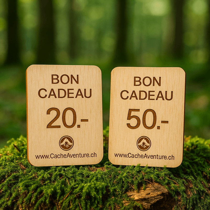 Carte cadeau géocaching en bois – CacheAventure