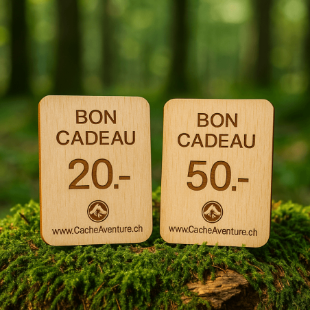 Carte cadeau CacheAventure – Bon d’achat en bois